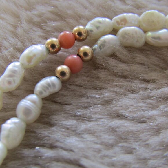 Vintage Imperial World, Inc freshwater pearl & coral necklace - Picture 4 of 7